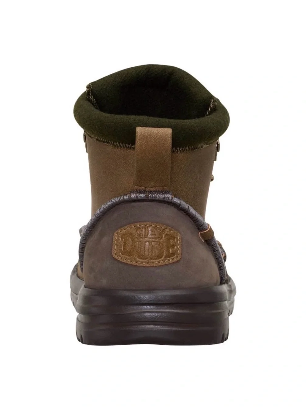 HEYDUDE Men’s Bradley Tumbled Lace-Up Ankle Boots Water Repellent Brown/Green 14